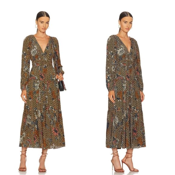 ULLA JOHNSON Linnea Silk Dress in Gerbera - 4 - Picture 2 of 7